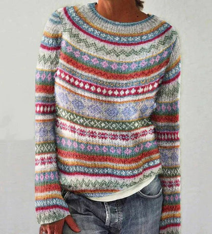 Patterned Knit Sweater - Cozy And Stylish Winter Wear