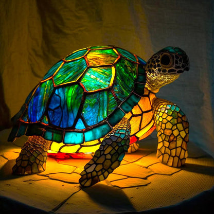 Tiffany Style Animal Lamp - Unique Handmade Design - Resin & Glass