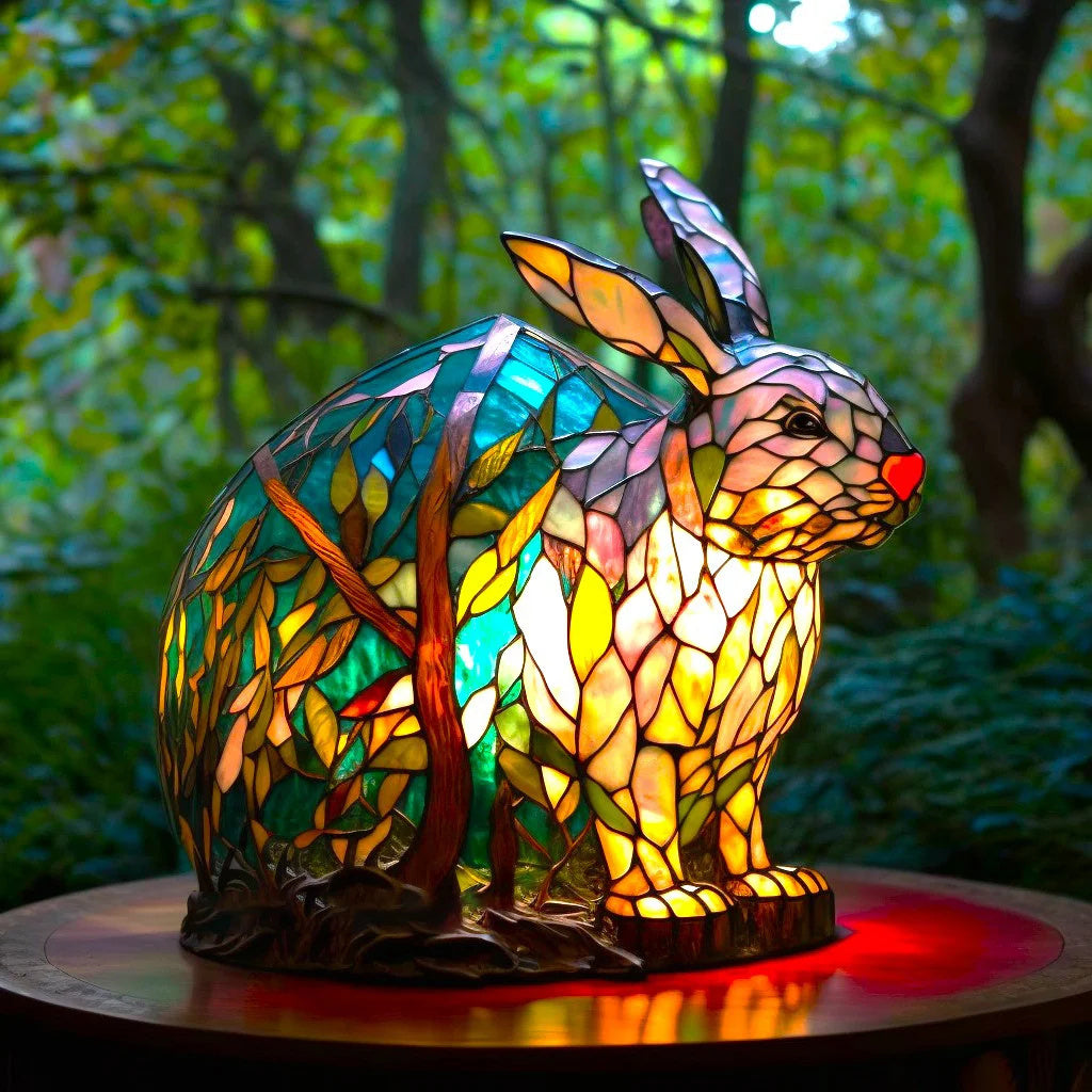 Tiffany Style Animal Lamp - Unique Handmade Design - Resin & Glass