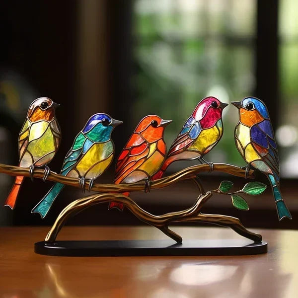 Stained Glass Bird Lamp - Artistic Home Lighting Accent