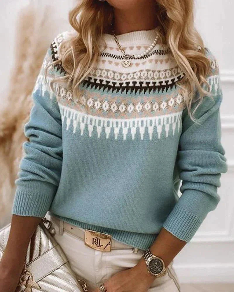 Patterned Knit Sweater - Timeless Style And Warmth