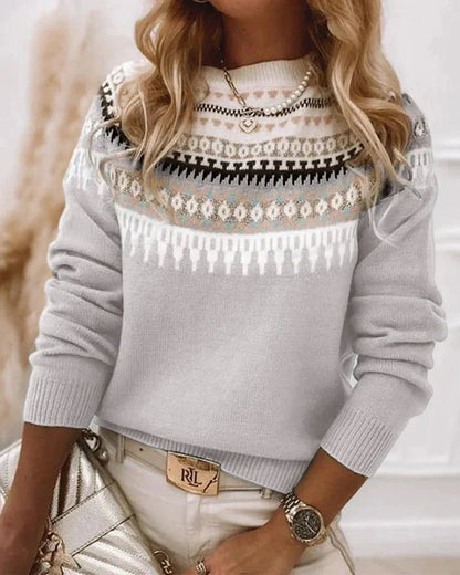 Patterned Knit Sweater - Timeless Style And Warmth