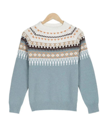 Patterned Knit Sweater - Timeless Style And Warmth