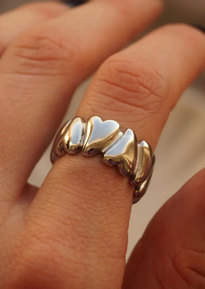 Heart-Shaped Adjustable Ring - Elegant Jewelry for Every Occasion