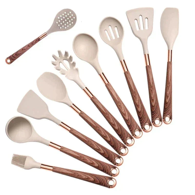 10-Piece Silicone Kitchen Utensil Set - Elegant And Durable Cooking Tools