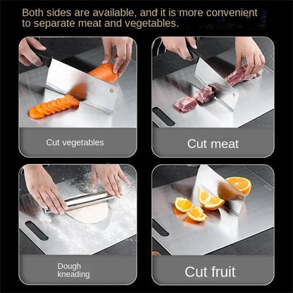 Stainless Steel Double-Sided Cutting Board - Durable & Hygienic Kitchen Tool