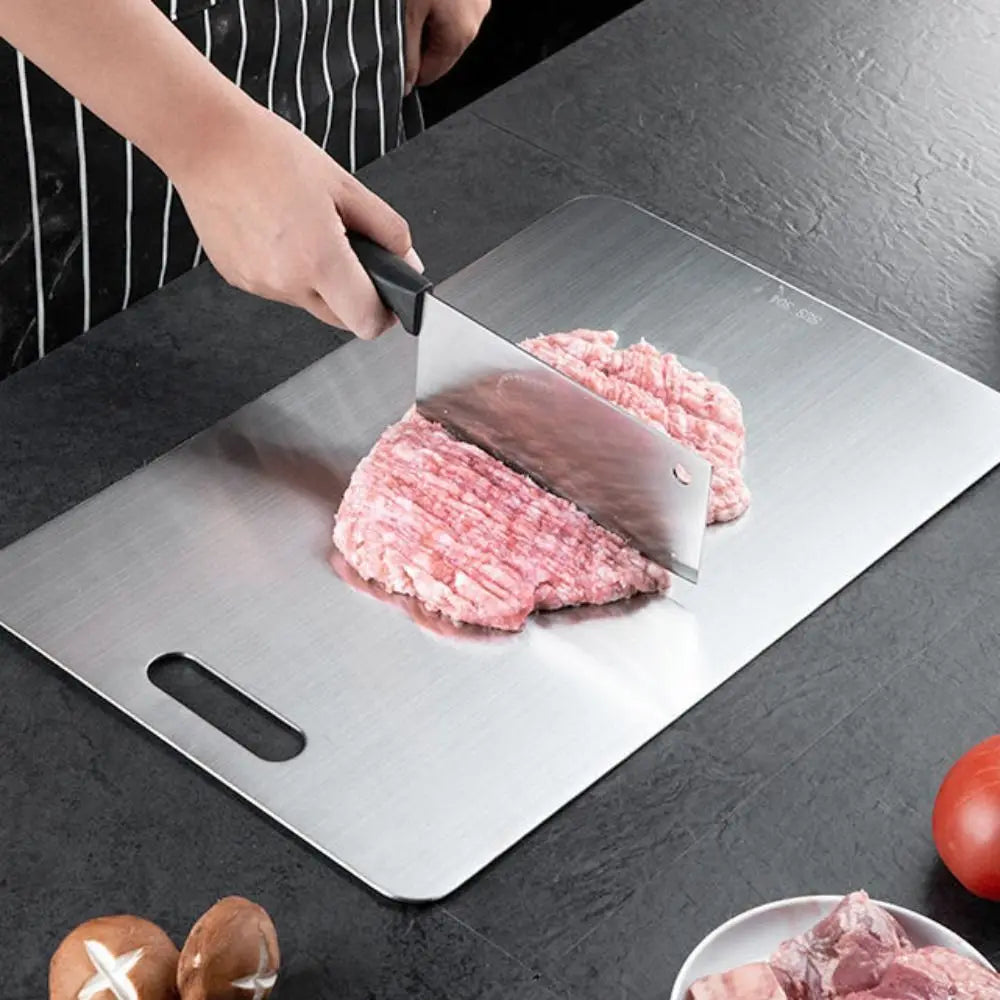 Stainless Steel Double-Sided Cutting Board - Durable & Hygienic Kitchen Tool