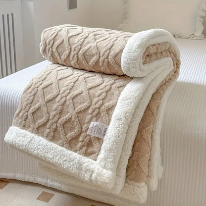 Luxurious Sherpa Throw Blanket - Ultra-Soft & Cozy Bed Accessory