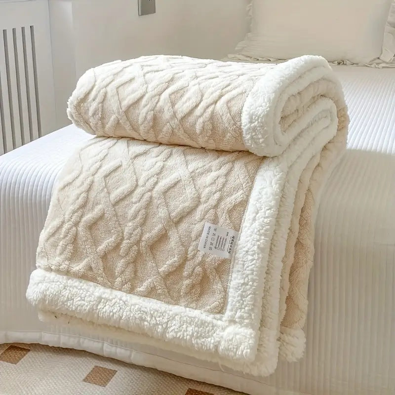 Luxurious Sherpa Throw Blanket - Ultra-Soft & Cozy Bed Accessory