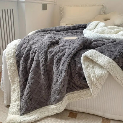 Luxurious Sherpa Throw Blanket - Ultra-Soft & Cozy Bed Accessory