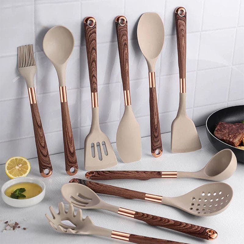 10-Piece Silicone Kitchen Utensil Set - Elegant And Durable Cooking Tools