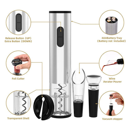 Electric Wine Opener Set - Effortless Elegance For Wine Lovers