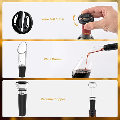 Electric Wine Opener Set - Effortless Elegance For Wine Lovers