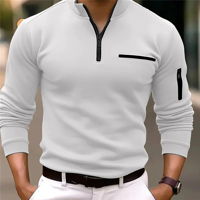 Men's Casual Quarter-Zip Pullover - Stylish and Functional Design