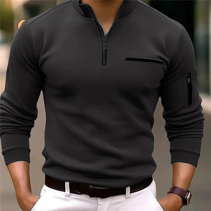 Men's Casual Quarter-Zip Pullover - Stylish and Functional Design