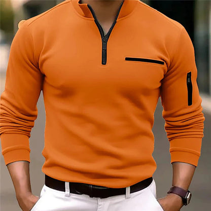 Men's Casual Quarter-Zip Pullover - Stylish and Functional Design